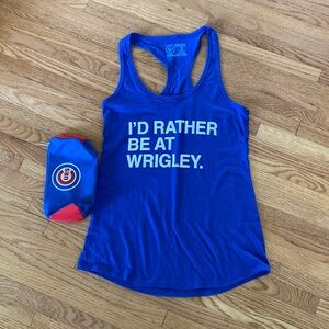 Obvious Shirts I’d Rather Be At Wrigley CUBS Women’s Small Tank + Pencil Case